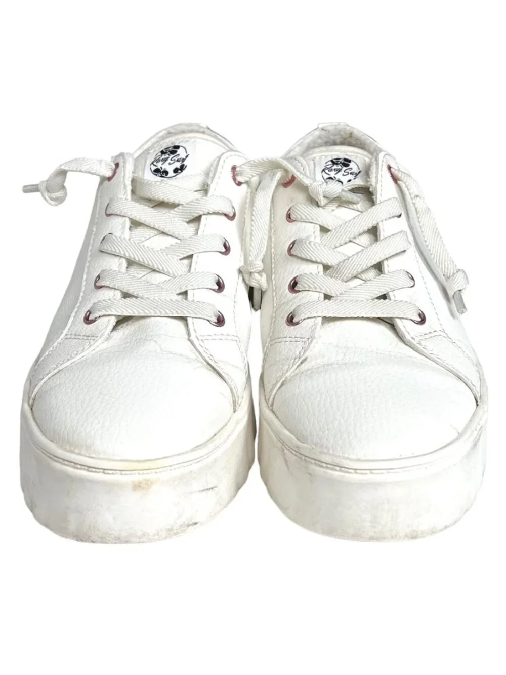 SUMMER CLEARANCE Roxy Womens White Platform Sheilahh Sneakers Shoes Size 8.5